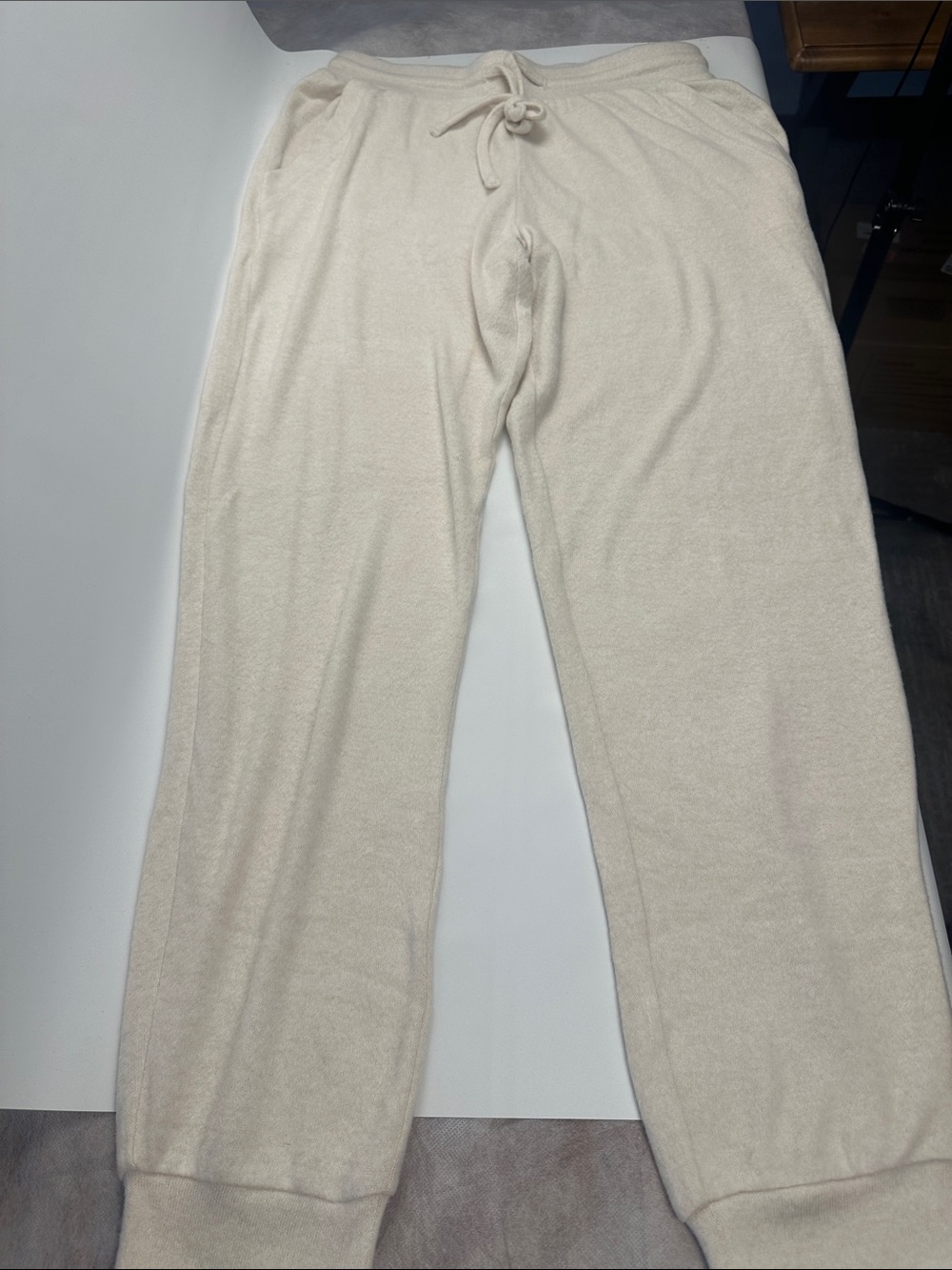 Quince Cream Drawstring Jogger Pants - Picture 2 of 4